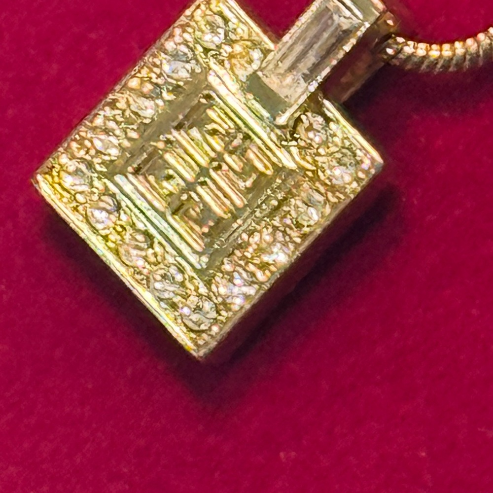 Givenchy Gold and Silver Square Pendant Necklace - Picture 5 of 14